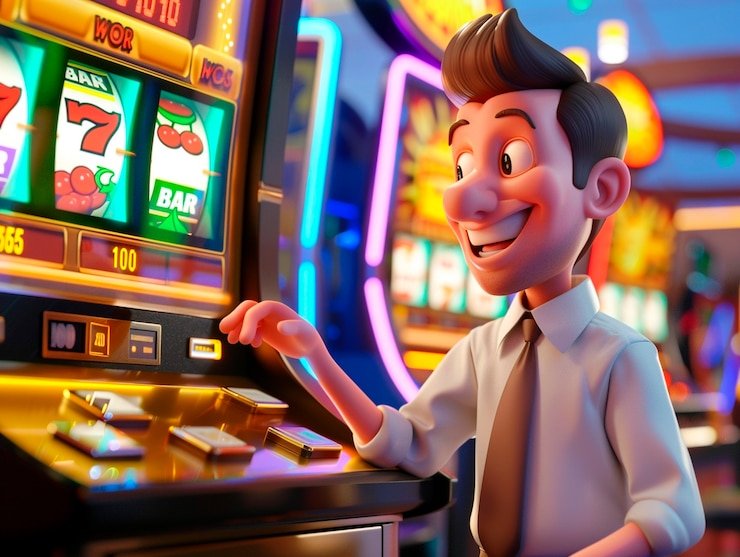 Multiple slot game screens displaying different themes from classic to modern designs